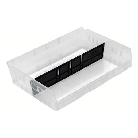 Plastic Long Bin Dividers, Black, 10 in L, 4 in H, 24 PK MPN:DSB118/122
