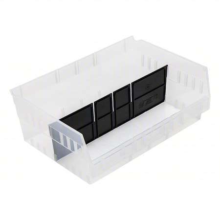 Plastic Long Bin Dividers, Black, 10 in L, 6 in H, 24 PK MPN:DSB218/222