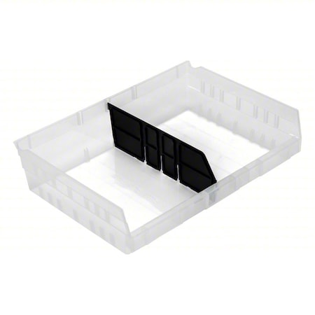 Plastic Long Bin Dividers, Black, 10 in L, 4 in H, 6 PK MPN:LDSB118