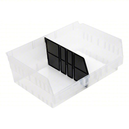 Plastic Long Bin Dividers, Black, 10 in L, 6 in H, 6 PK MPN:LDSB218