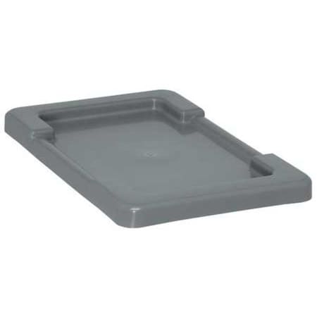 Cross Stack Tote Lid, 17.25 in x 11 in, Gray, Plastic MPN:LID1711GY
