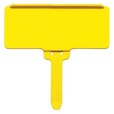 Yellow Plastic Label Tag, 3 in L, 1 3/8 in W MPN:PS-LH3YL