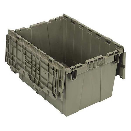 Attached Lid Container, 12.5 gal Volume Cap., 21 3/4 in L, 15 in W, 12 3/4 in H, Plastic, Gray MPN:QDC2115-12