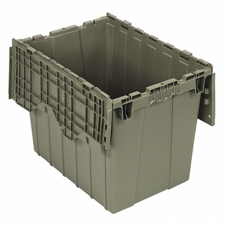 Attached Lid Container, 17.25 gal Volume Cap., 21 7/8 in L, 15 1/8 in W, 17 1/4 in H, Plastic, Gray MPN:QDC2115-17