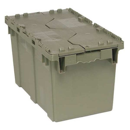 Attached Lid Container, 12.25 gal Volume Cap., 22 1/8 in L, 12 5/8 in W, 13 1/4 in H, Plastic, Gray MPN:QDC2213-12
