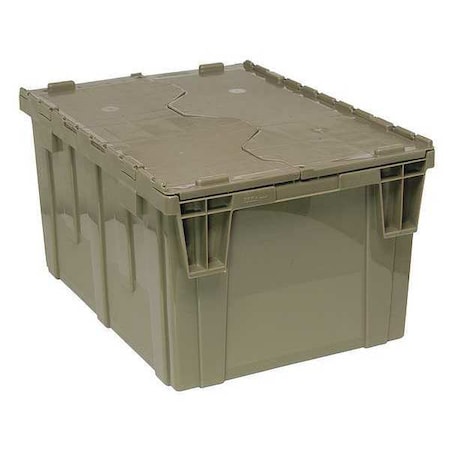 Attached Lid Container, 18.25 gal Volume Cap., 23 7/8 in L, 19 3/8 in W, 12 1/2 in H, Plastic, Gray MPN:QDC2420-12