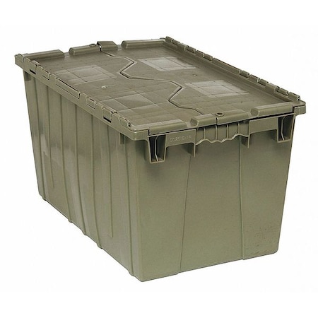 Attached Lid Container, 16.5 gal Volume Cap., 25 3/8 in L, 16 1/4 in W, 13 3/4 in H, Plastic, Gray MPN:QDC2515-14