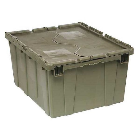 Attached Lid Container, 29.92 gal Volume Cap., 28 1/8 in L, 20 5/8 in W, 15 5/8 in H, Plastic, Gray MPN:QDC2820-15