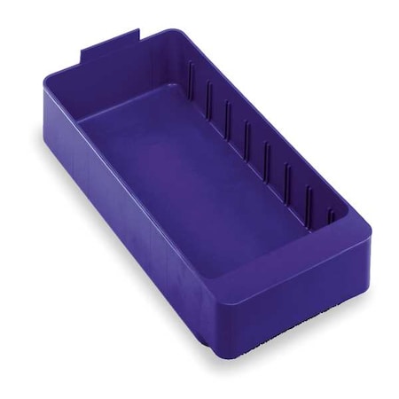 Drawer Storage Bin, High Impact Polystyrene, Blue, 2 1/8 in H, 5 9/16 in W, 11 5/8 in L MPN:QED401BL