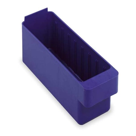 Drawer Storage Bin, High Impact Polystyrene, Blue, 4 5/8 in H, 3 3/4 in W, 11 5/8 in L MPN:QED501BL