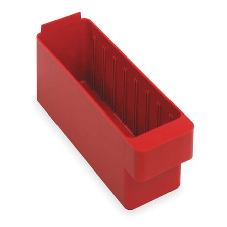 Drawer Storage Bin, High Impact Polystyrene, Red, 4 5/8 in H, 3 3/4 in W, 11 5/8 in L MPN:QED501RD