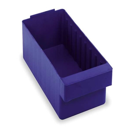 Drawer Storage Bin, High Impact Polystyrene, Blue, 4 5/8 in H, 5 9/16 in W, 11 5/8 in L MPN:QED601BL