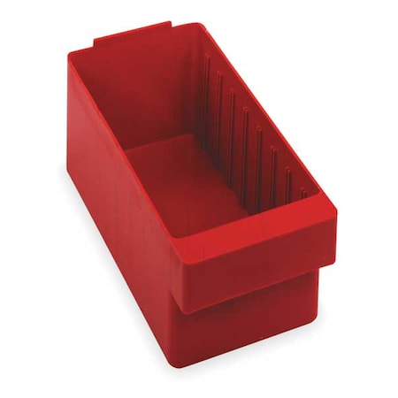 Drawer Storage Bin, High Impact Polystyrene, Red, 4 5/8 in H, 5 9/16 in W, 11 5/8 in L MPN:QED601RD