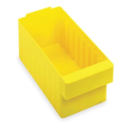 Drawer Storage Bin, High Impact Polystyrene, Yellow, 4 5/8 in H, 5 9/16 in W, 11 5/8 in L MPN:QED601YL