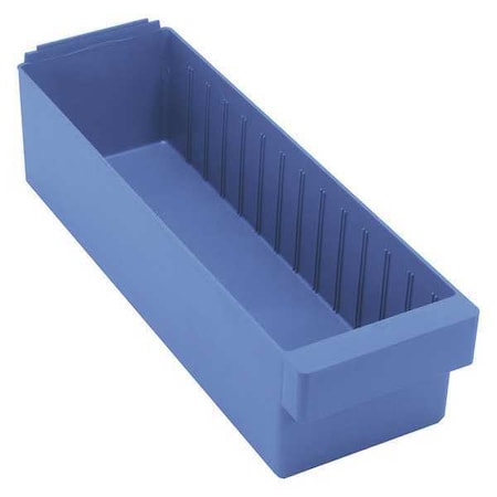 Drawer Storage Bin, High Impact Polystyrene, Blue, 4 5/8 in H, 5 9/16 in W, 17 5/8 in L MPN:QED602BL