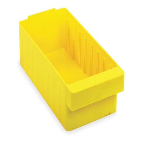 Drawer Storage Bin, High Impact Polystyrene, Yellow, 4 5/8 in H, 5 9/16 in W, 17 5/8 in L MPN:QED602YL