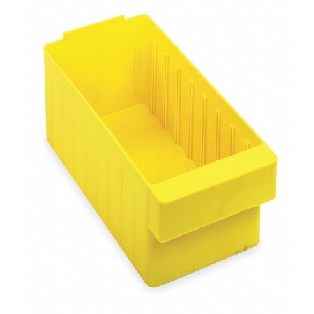 Drawer Storage Bin, High Impact Polystyrene, Yellow, 4 5/8 in H, 5 9/16 in W, 23 7/8 in L MPN:QED603YL