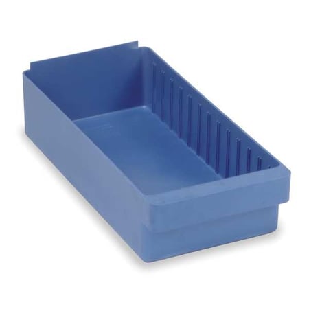 Drawer Storage Bin, High Impact Polystyrene, Blue, 4 5/8 in H, 8 3/8 in W, 17 5/8 in L MPN:QED606BL