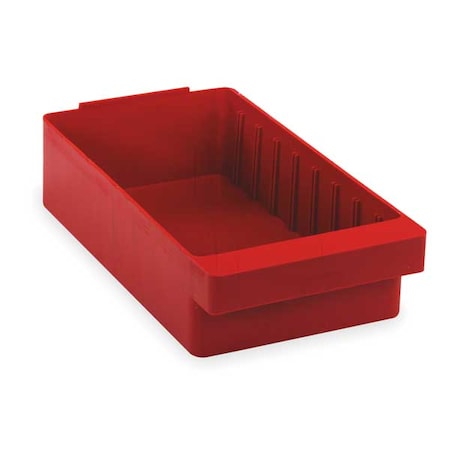 Drawer Storage Bin, High Impact Polystyrene, Red, 4 5/8 in H, 8 3/8 in W, 17 5/8 in L MPN:QED606RD