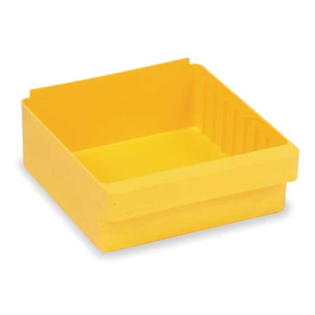 Drawer Storage Bin, High Impact Polystyrene, Yellow, 4 5/8 in H, 8 3/8 in W, 17 5/8 in L MPN:QED606YL