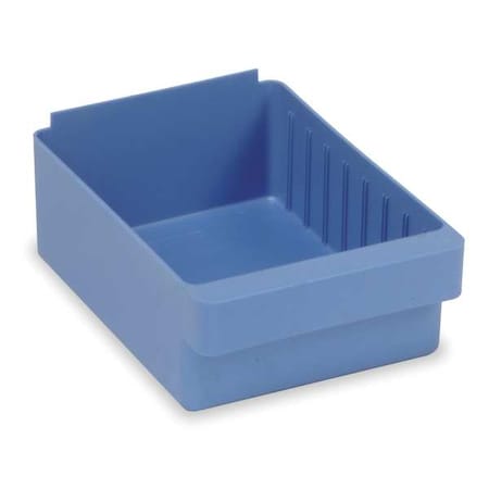 Drawer Storage Bin, High Impact Polystyrene, Blue, 4 5/8 in H, 8 3/8 in W, 11 5/8 in L MPN:QED701BL