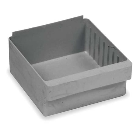 Drawer Storage Bin, High Impact Polystyrene, Gray, 4 5/8 in H, 8 3/8 in W, 11 5/8 in L MPN:QED701GY