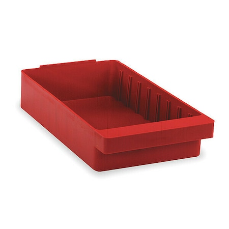 Drawer Storage Bin, High Impact Polystyrene, Red, 4 5/8 in H, 8 3/8 in W, 11 5/8 in L MPN:QED701RD