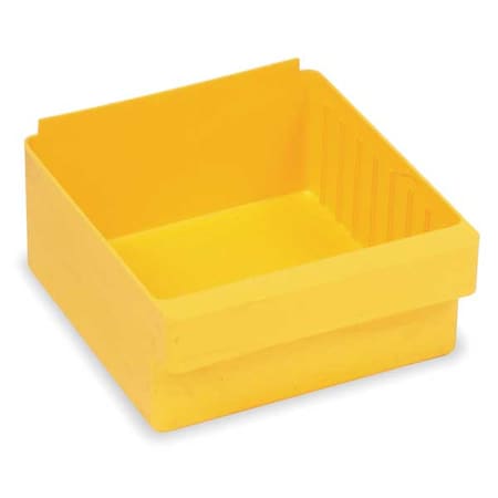 Drawer Storage Bin, High Impact Polystyrene, Yellow, 4 5/8 in H, 8 3/8 in W, 11 5/8 in L MPN:QED701YL