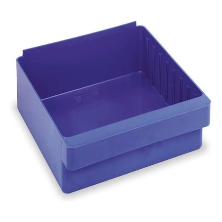 Drawer Storage Bin, High Impact Polystyrene, Blue, 4 5/8 in H, 11 1/8 in W, 11 5/8 in L MPN:QED801BL
