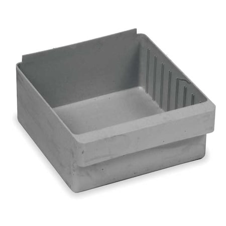 Drawer Storage Bin, High Impact Polystyrene, Gray, 4 5/8 in H, 11 1/8 in W, 11 5/8 in L MPN:QED801GY