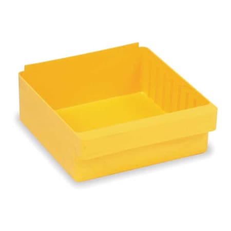 Drawer Storage Bin, High Impact Polystyrene, Yellow, 4 5/8 in H, 11 1/8 in W, 11 5/8 in L MPN:QED801YL