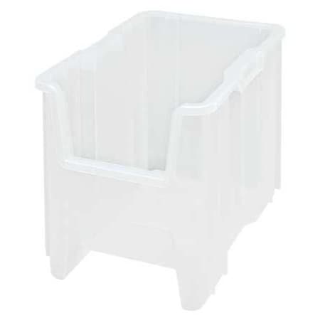 Storage Bin, Polypropylene, Clear, 12 1/2 in H, 10 7/8 in W, 17 1/2 in L MPN:QGH600CL
