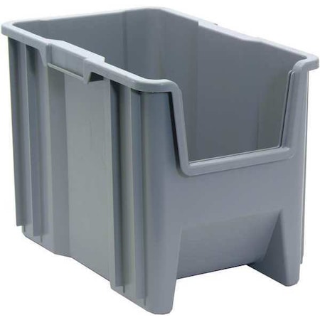 Storage Bin, Polyethylene, Gray, 12 1/2 in H, 10 7/8 in W, 17 1/2 in L MPN:QGH600GY
