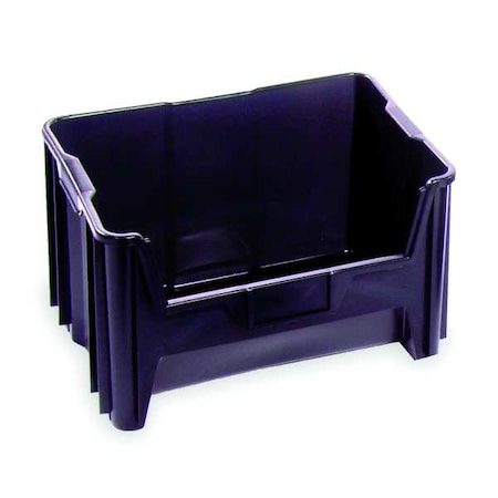 Storage Bin, Polypropylene/Polyethylene, Black, 12 1/2 in H, 19 7/8 in W, 15 1/4 in L MPN:QGH700BR