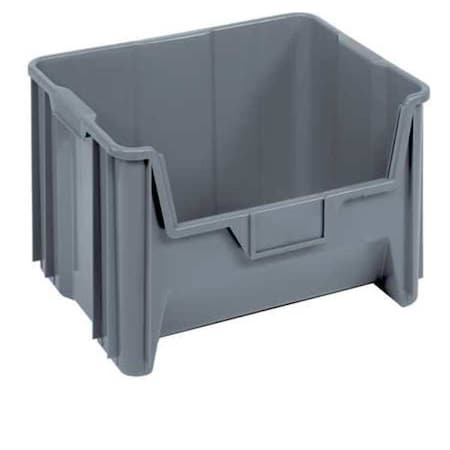 Storage Bin, Polyethylene, Gray, 12 1/2 in H, 19 7/8 in W, 15 1/4 in L MPN:QGH700GY