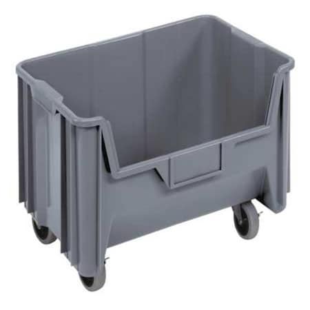 Mobile Storage Bin, Polyethylene, Gray, 12 1/2 in H, 19 7/8 in W, 15 1/4 in L MPN:QGH705MOBGY