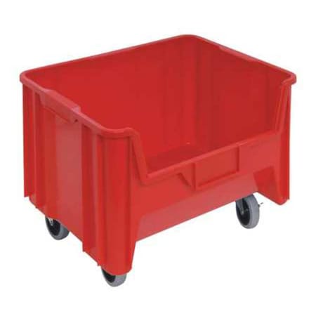 Mobile Storage Bin, Polyethylene, Red, 12 1/2 in H, 19 7/8 in W, 15 1/4 in L MPN:QGH705MOBRD