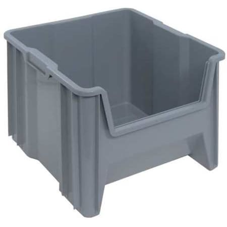 Storage Bin, Polyethylene, Gray, 12 1/2 in H, 16 1/2 in W, 17 1/2 in L MPN:QGH800GY
