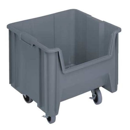 Mobile Storage Bin, Polyethylene, Gray, 12 1/2 in H, 16 1/2 in W, 17 1/2 in L MPN:QGH805MOBGY