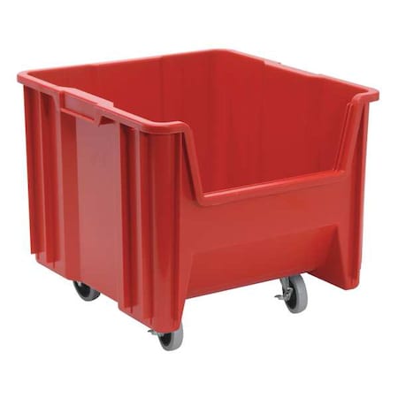 Mobile Storage Bin, Polyethylene, Red, 12 1/2 in H, 16 1/2 in W, 17 1/2 in L MPN:QGH805MOBRD