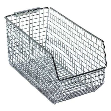 Hang & Stack Storage Bin, Wire, Chrome, 5 in H, 5 1/2 in W, 10 3/4 in L MPN:QMB530C
