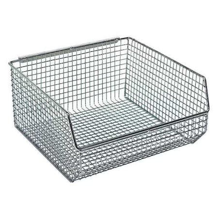 Hang & Stack Storage Bin, Wire, Chrome, 5 in H, 11 in W, 10 3/4 in L MPN:QMB535C