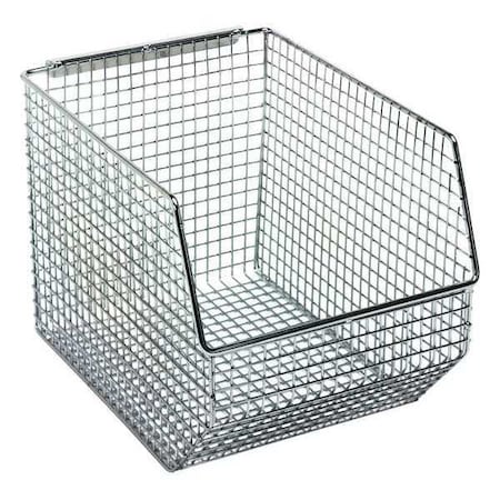Hang & Stack Storage Bin, Wire, Chrome, 7 in H, 8 in W, 10 1/2 in L MPN:QMB539C