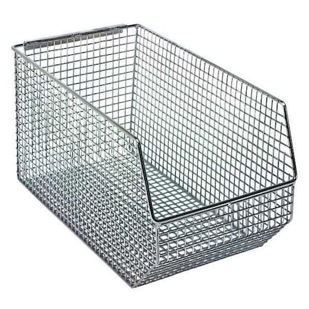 Hang & Stack Storage Bin, Wire, Chrome, 7 in H, 8 in W, 14 1/2 in L MPN:QMB540C