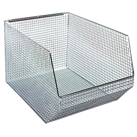 Hang & Stack Storage Bin, Wire, Chrome, 10 1/4 in H, 11 in W, 18 1/2 in L MPN:QMB560C