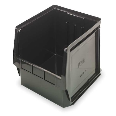 Shelf Storage Bin, Polypropylene/Polyethylene, Black, 7 7/8 in H, 12 3/8 in W, 19 3/4 in L MPN:QMS532BR