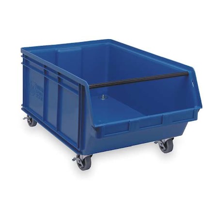 Mobile Storage Bin, Polyethylene, Blue, 14 7/8 in H, 18 3/8 in W, 29 in L MPN:QMS843MOBBL