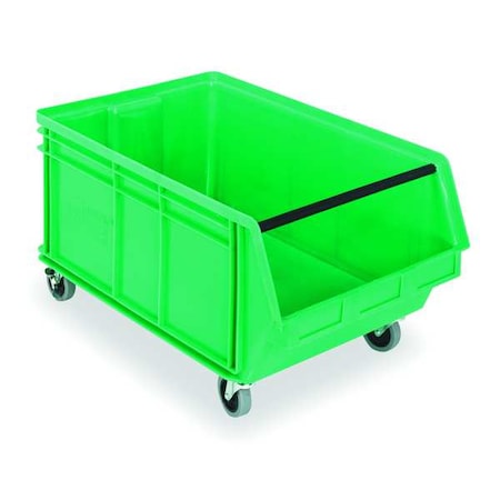 Mobile Storage Bin, Polyethylene, Green, 14 7/8 in H, 18 3/8 in W, 29 in L MPN:QMS843MOBGN