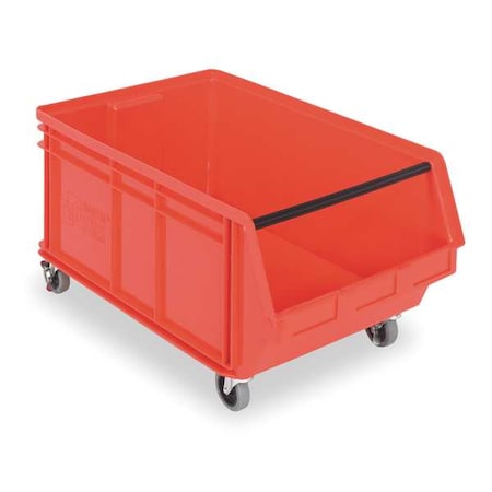 Mobile Storage Bin, Polyethylene, Red, 14 7/8 in H, 18 3/8 in W, 29 in L MPN:QMS843MOBRD