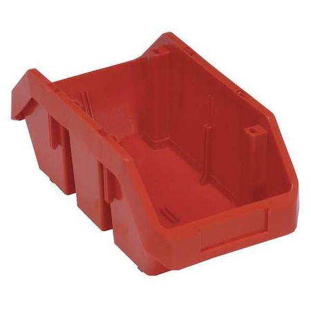 Hang & Stack Storage Bin, Plastic, Red, 5 in H, 6 5/8 in W, 12 1/2 in L MPN:QP1265RD